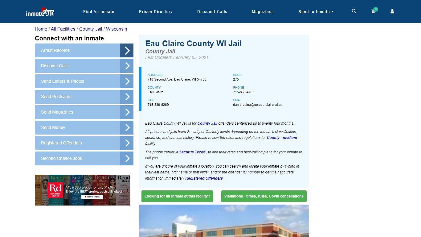 Eau Claire County WI Jail - Inmate Locator - Eau Claire, WI